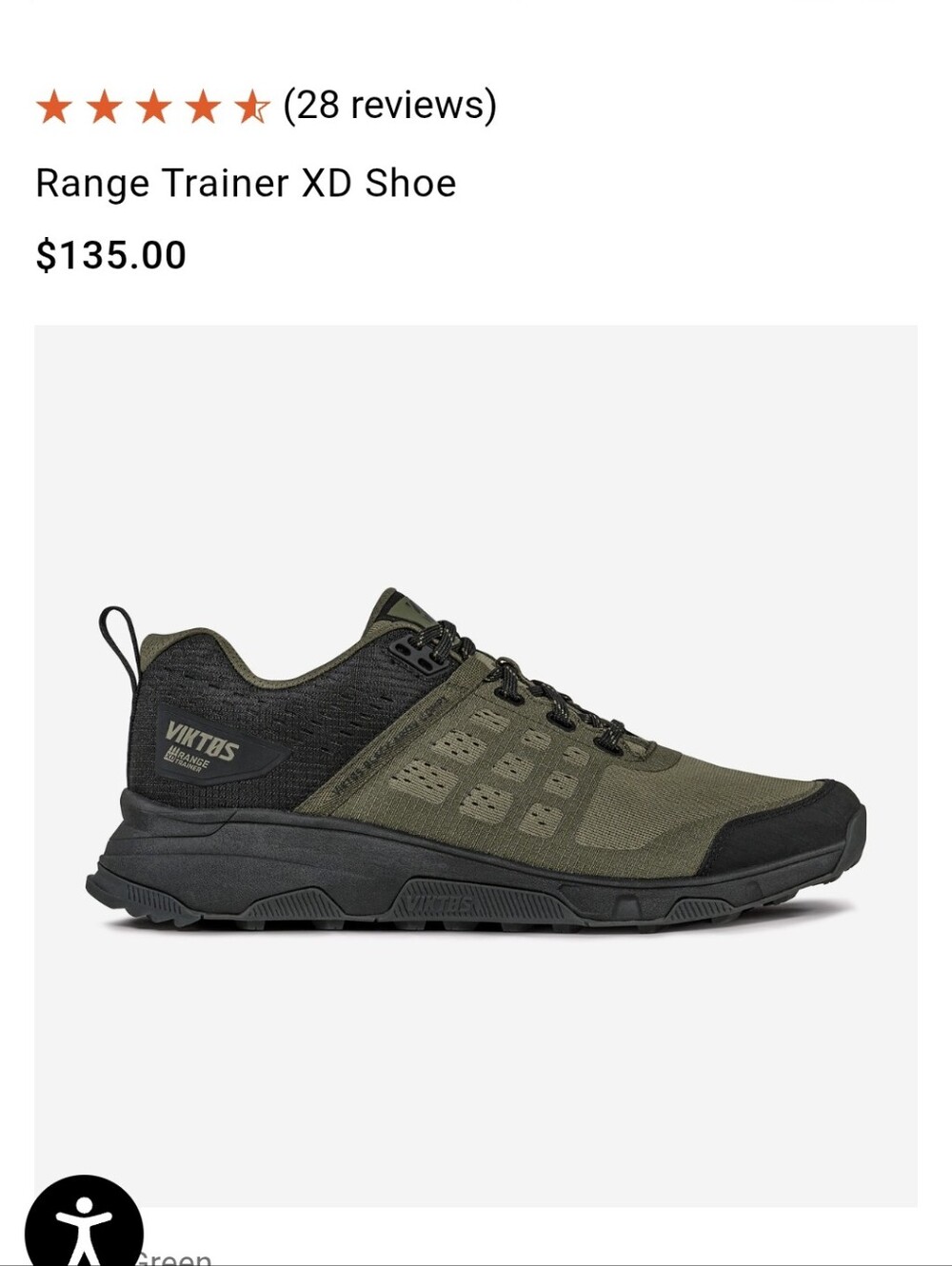 VIKTOS Range Trainer XD Men's Olive/Black Tactical Shoe